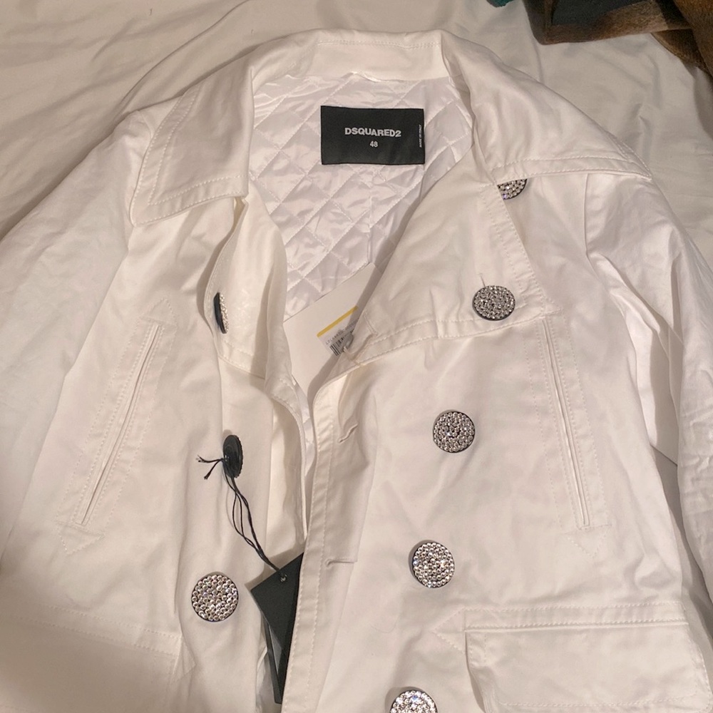 DSQUARED2 48 White Trench Jacket